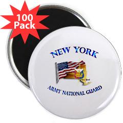 NYARNG - M01 - 01 - DUI - New York Army National Guard with Flag 2.25" Magnet (100 pack)