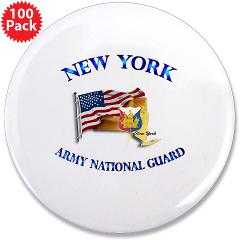 NYARNG - M01 - 01 - DUI - New York Army National Guard with Flag 3.5" Button (100 pack)