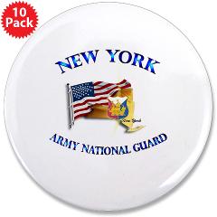 NYARNG - M01 - 01 - DUI - New York Army National Guard with Flag 3.5" Button (10 pack) - Click Image to Close