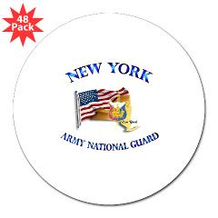 NYARNG - M01 - 01 - DUI - New York Army National Guard with Flag 3" Lapel Sticker (48 pk)