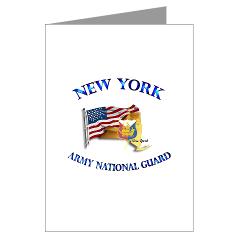 NYARNG - M01 - 02 - DUI - New York Army National Guard with Flag Greeting Cards (Pk of 10) - Click Image to Close