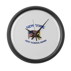 NYARNG - M01 - 03 - DUI - New York Army National Guard with Flag Large Wall Clock
