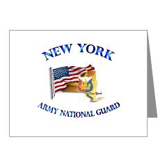 NYARNG - M01 - 02 - DUI - New York Army National Guard with Flag Note Cards (Pk of 20) - Click Image to Close