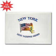 NYARNG - M01 - 01 - DUI - New York Army National Guard with Flag Rectangle Magnet (10 pack)