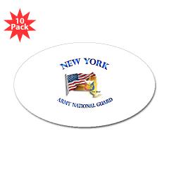 NYARNG - M01 - 01 - DUI - New York Army National Guard with Flag Sticker (Oval 10 pk)
