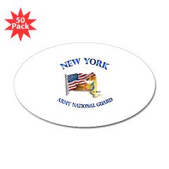 NYARNG - M01 - 01 - DUI - New York Army National Guard with Flag Sticker (Oval 50 pk) - Click Image to Close