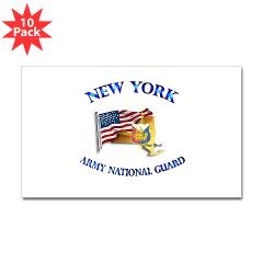 NYARNG - M01 - 01 - DUI - New York Army National Guard with Flag Sticker (Rectangle 10 pk) - Click Image to Close