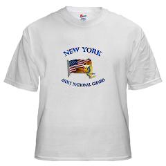 NYARNG - A01 - 04 - DUI - New York Army National Guard with Flag White T-Shirt - Click Image to Close