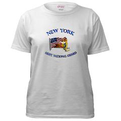 NYARNG - A01 - 04 - DUI - New York Army National Guard with Flag Women's T-Shirt - Click Image to Close