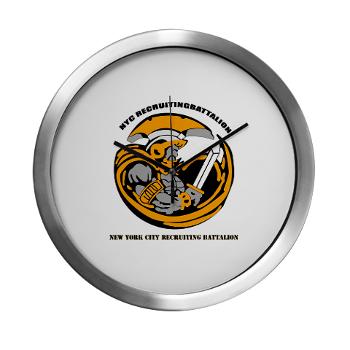 NYCRB - M01 - 03 - DUI - New York City Recruiting Battalion with Text Modern Wall Clock