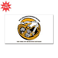 NYCRB - M01 - 01 - DUI - New York City Recruiting Battalion with Text Sticker (Rectangle 10 pk)