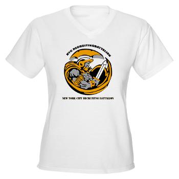 NYCRB - A01 - 04 - DUI - New York City Recruiting Battalion with Text Women's V-Neck T-Shirt