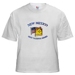 NewMexicoARNG - A01 - 04 - DUI - New Mexico Army National Guard with Flag White T-Shirt - Click Image to Close