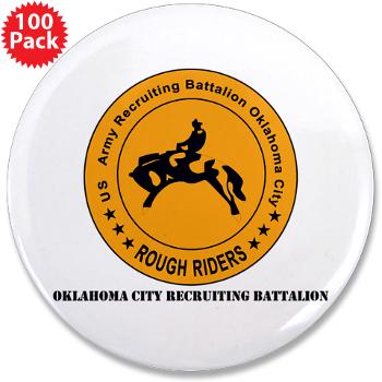 OCRB - M01 - 01 - DUI - Oklahoma City Recruiting Bn with Text - 3.5" Button (100 pack) - Click Image to Close