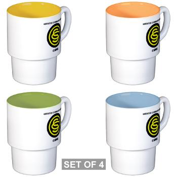 OCSC - M01 - 03 - DUI - Officer Candidate School - Cadre with Text Stackable Mug Set (4 mugs) - Click Image to Close