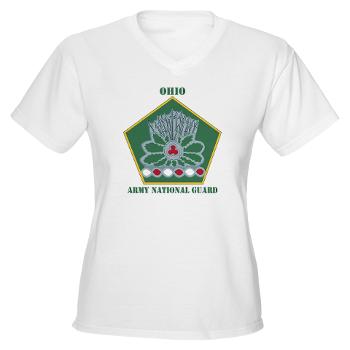 OHARNG - A01 - 04 - DUI - Ohio Army National Guard with text - Women's V-Neck T-Shirt