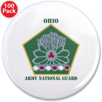 OHARNG - M01 - 01 - DUI - Ohio Army National Guard with text 3.5" Button (100 pack)