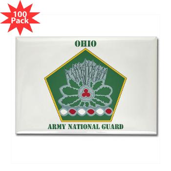 OHARNG - M01 - 01 - DUI - Ohio Army National Guard with text Rectangle Magnet (100 pack)