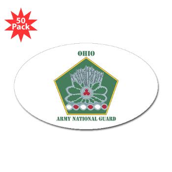 OHARNG - M01 - 01 - DUI - Ohio Army National Guard with text Sticker (Oval 50 pk)
