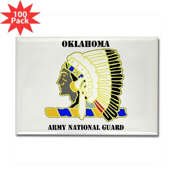 OKLAHOMAARNG - M01 - 01 - DUI - Oklahoma Army National Guard with text - Rectangle Magnet (100 pack)