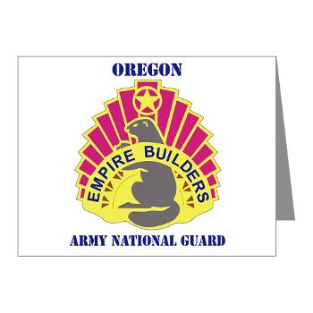 OREGONARNG - M01 - 02 - DUI - Oregon Army National Guard With Text - Note Cards (Pk of 20)