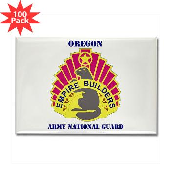 OREGONARNG - M01 - 01 - DUI - Oregon Army National Guard With Text - Rectangle Magnet (100 pack)
