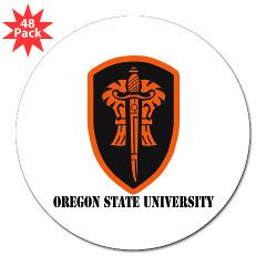 OSU - M01 - 01 - SSI - ROTC - Oregon State University with Text - 3" Lapel Sticker (48 pk) - Click Image to Close