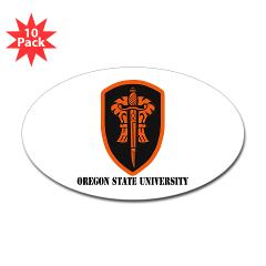 OSU - M01 - 01 - SSI - ROTC - Oregon State University with Text - Rectangle Magnet (10 pack