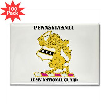 PENNSYLVANIAARNG - M01 - 01 - DUI - Pennsylvania Army National Guard with text - Rectangle Magnet (100 pack)