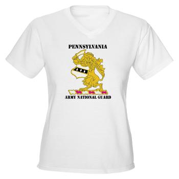 PENNSYLVANIAARNG - A01 - 04 - DUI - Pennsylvania Army National Guard with text - Women's V-Neck T-Shirt