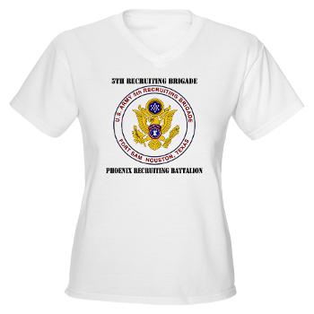 PHRB - A01 - 04 - DUI - Phoenix Recruiting Bn with Text - Women's V-Neck T-Shirt