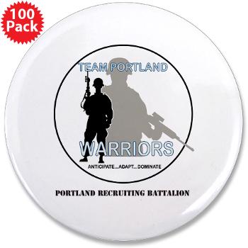 PRB - M01 - 01 - DUI - Portland Recruiting Battalion with Text - 3.5" Button (100 pack)