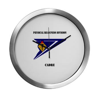 PRDC - M01 - 03 - DUI - Physical Readiness Division Cadre with Text - Modern Wall Clock