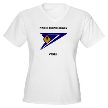 PRDC - A01 - 04 - DUI - Physical Readiness Division Cadre with Text - Women's V-Neck T-Shirt