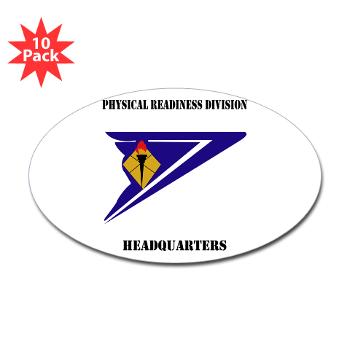 PRDH - M01 - 01 - DUI - Physical Readiness Division Headquarters with Text - Sticker (Oval 10 pk) - Click Image to Close