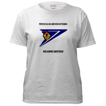 PRDH - A01 - 04 - DUI - Physical Readiness Division Headquarters with Text - Women's T-Shirt