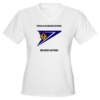 PRDH - A01 - 04 - DUI - Physical Readiness Division Headquarters with Text - Women's V-Neck T-Shirt