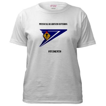 PRDS - A01 - 04 - DUI - Physical Readiness Division Students with Text Women's T-Shirt - Click Image to Close
