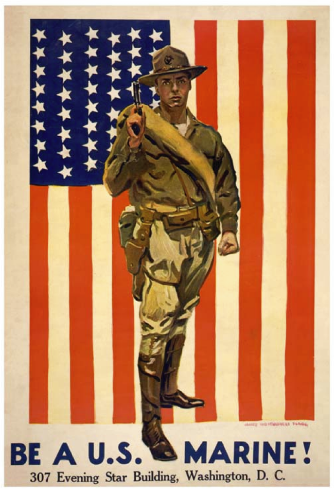 Poster - WWI - Be a US Marine-WWI - 14 X 21