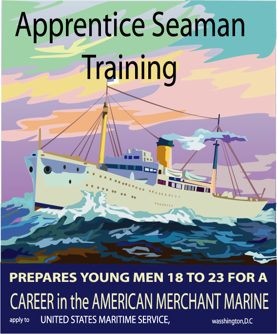 Poster - Merchant Marine Apprentice Seaman - Click Image to Close