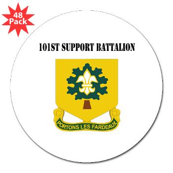 R101SB - M01 - 01 - DUI - 101st Support Battalion with Text - 3" Lapel Sticker (48 pk) - Click Image to Close