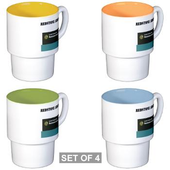 RArsenal - M01 - 03 - Redstone Arsenal with Text - Stackable Mug Set (4 mugs)