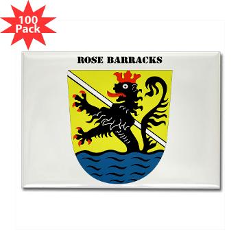 RB - M01 - 01 - Rose Barracks with Text - Rectangle Magnet (100 pack)