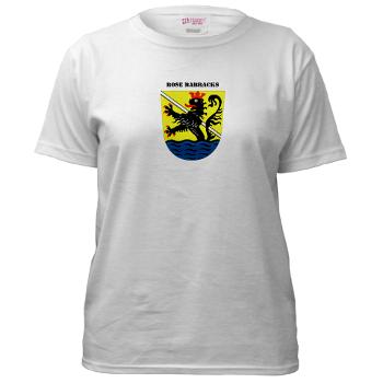 RB - A01 - 04 - Rose Barracks with Text - Women's T-Shirt