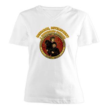RDECOM - A01 - 04 - RDECOM with Text - Women's V-Neck T-Shirt