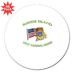 RHODEISLANDARNG - M01 - 01 - DUI - Rhode Island Army National Guard - 3" Lapel Sticker (48 pk) - Click Image to Close