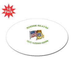 RHODEISLANDARNG - M01 - 01 - DUI - Rhode Island Army National Guard - Sticker (Oval 10 pk)