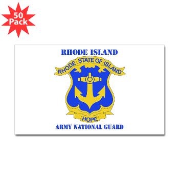 RHODEISLANDARNG - M01 - 01 - DUI - Rhode Island Army National Guard with text - Sticker (Rectangle 50 pk) - Click Image to Close