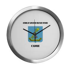 SAMSC - M01 - 03 - DUI - School of Advanced Military Studies - Cadre with Text - Modern Wall Clock