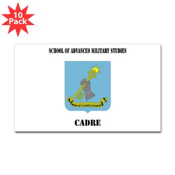 SAMSC - M01 - 01 - DUI - School of Advanced Military Studies - Cadre with Text - Sticker (Rectangle 10 pk)